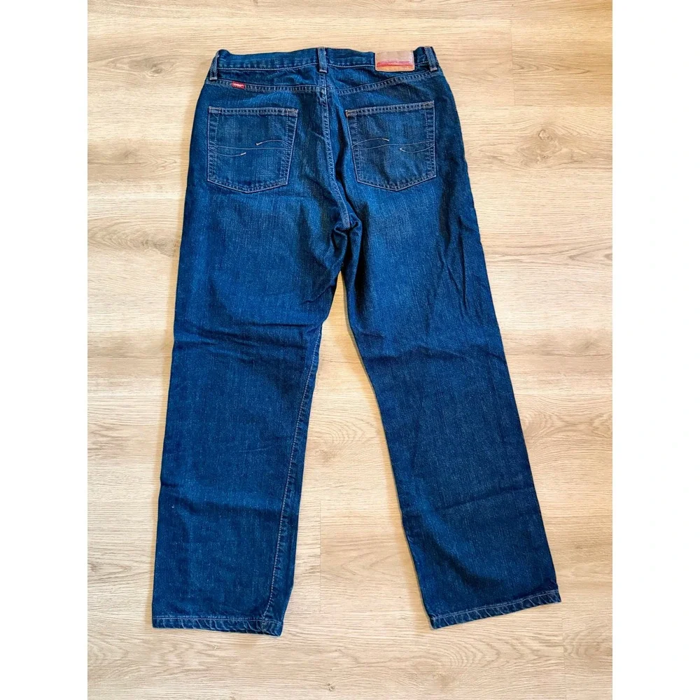 Celio Jeans Mens 44x30 Dark Wash Straight Leg Denim Blue Pants
